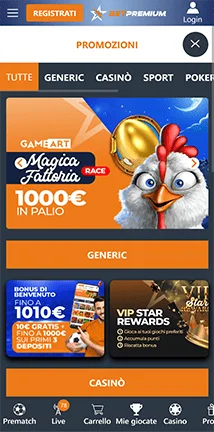 betpremium bonus e promozioni